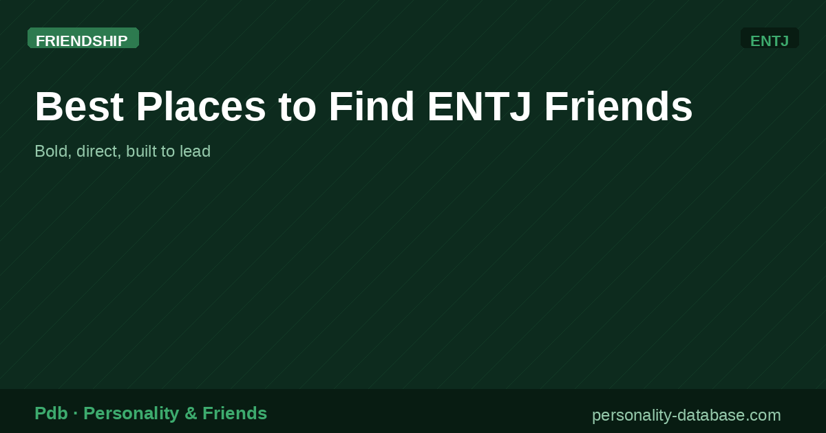 Best Places to Find ENTJ Friends
