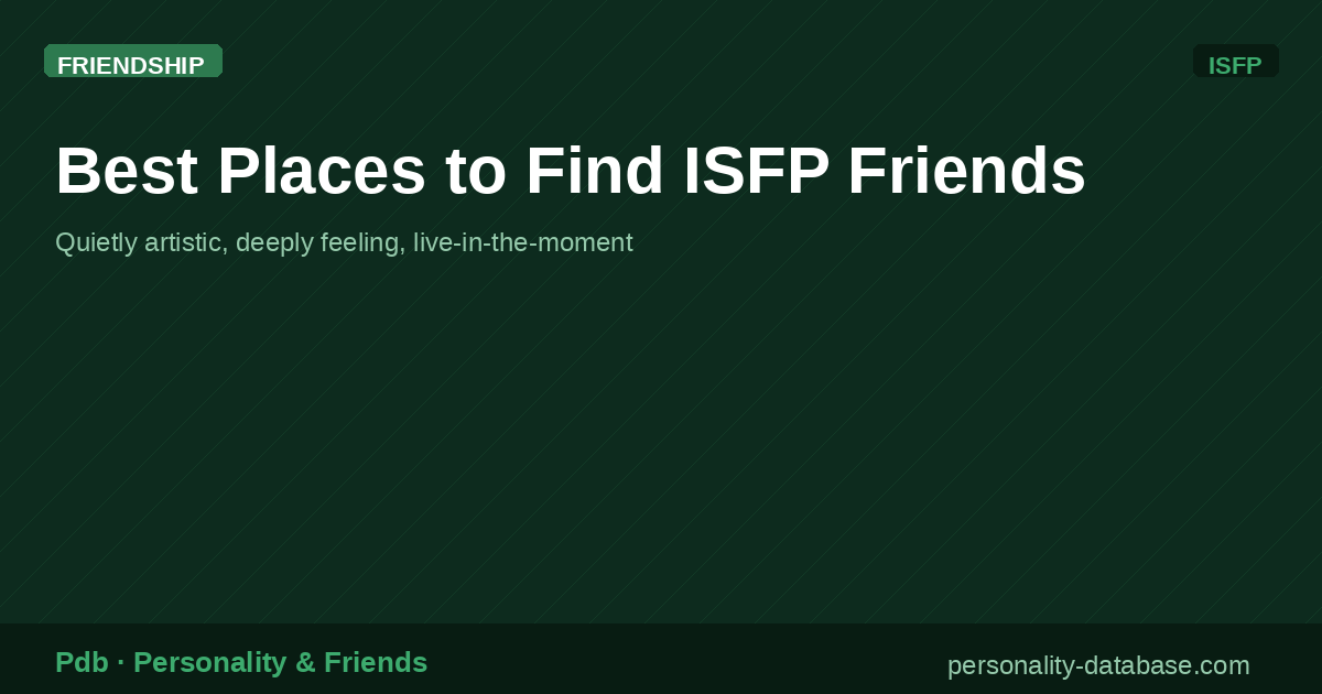 Best Places to Find ISFP Friends