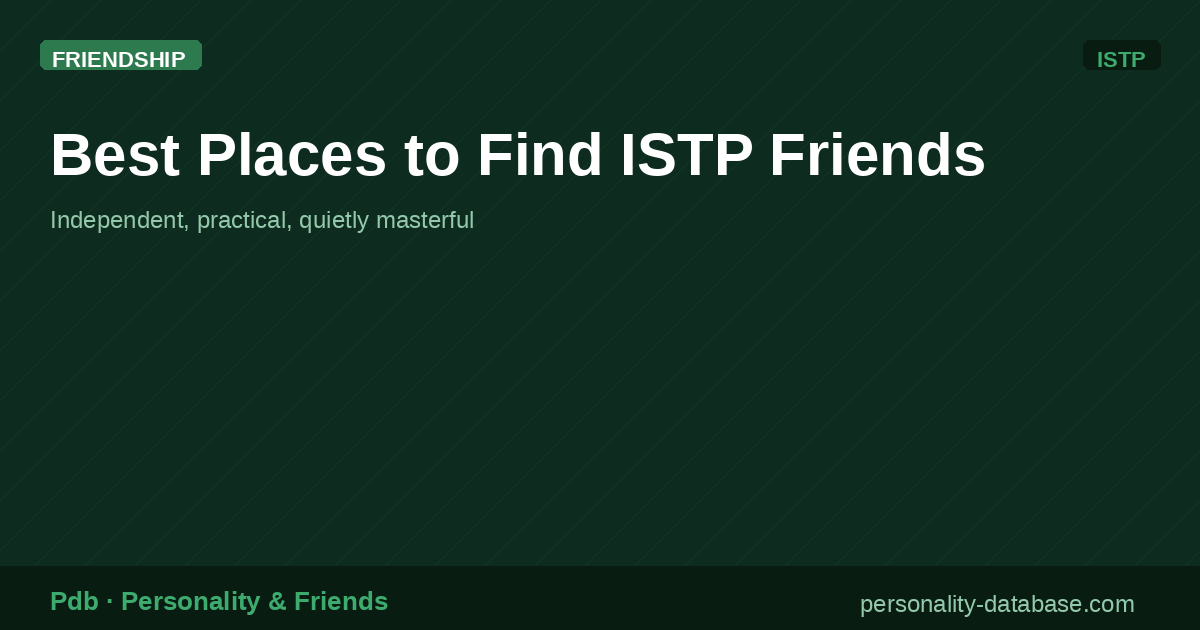 Best Places to Find ISTP Friends